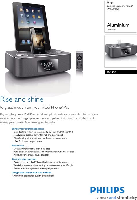 Philips Dc39098 Docking Station For Ipodiphoneipad User Manual