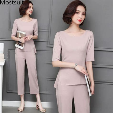 M 5xl Summer Two Piece Sets Women Plus Size Half Sleeve Tops And Pants Suits Pink Black Casual