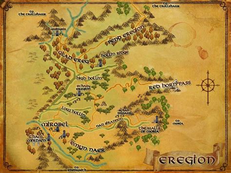 Lotro Map Of Eregion Middle Earth Map Lord Of The Rings Map