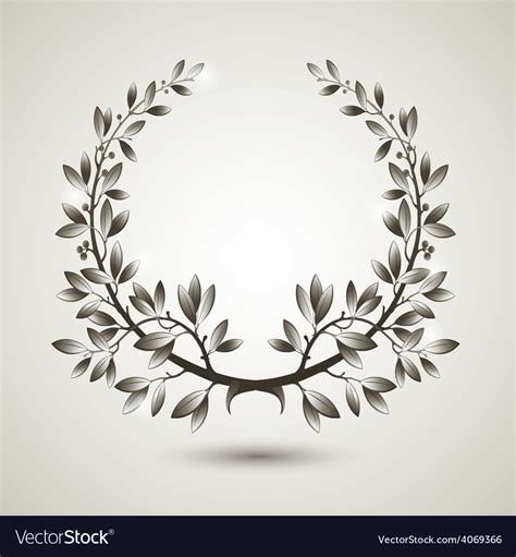 Silver Laurel Wreath Royalty Free Vector Image