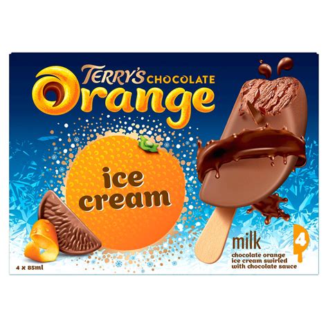 Terrys Chocolate Orange Ice Cream 4 X 85ml 340ml Ice Cream Cones
