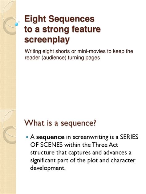 8 Sequences Screenwriting Structure Plot Narrative Screenwriting