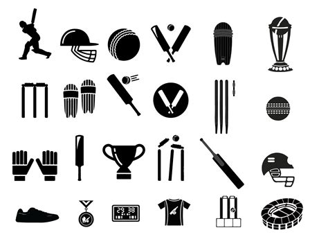 24 Cricket Vector Icons Digital Download Cricut Illustrator Etsy