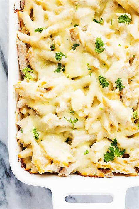 Chicken Alfredo Baked Penne Creme De La Crumb