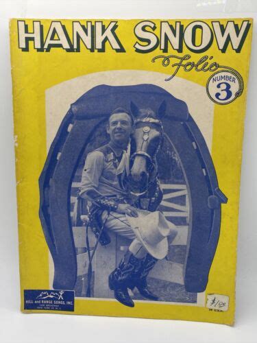 Hank Snow Folio 3 Song Book 1953 Ebay