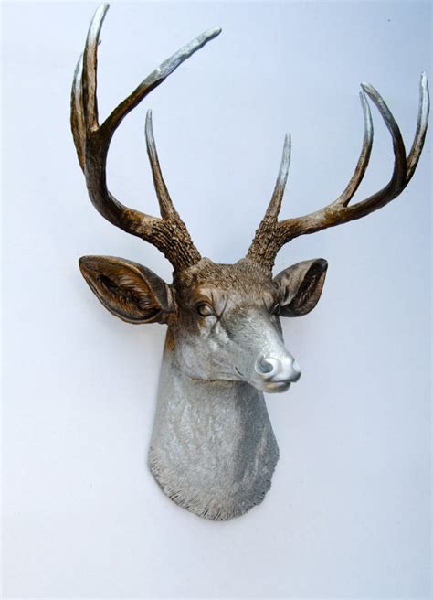 Aug 13, 2021 · fleece throws, blankets and pillows with lodge patterns are great for the cabin and home. Ombre Deer Head Decor - Faded Metallic Bronze and Silver - Deer Head Antlers Faux Taxidermy Wall ...