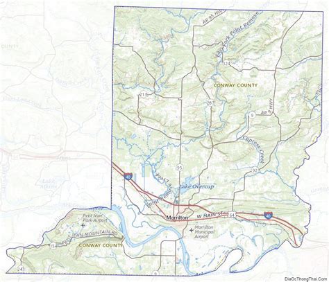 Topographic Map Of Conway County Arkansas Conway Us Map Topographic