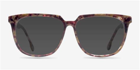 Capucine Square Red Floral Glasses For Women Eyebuydirect