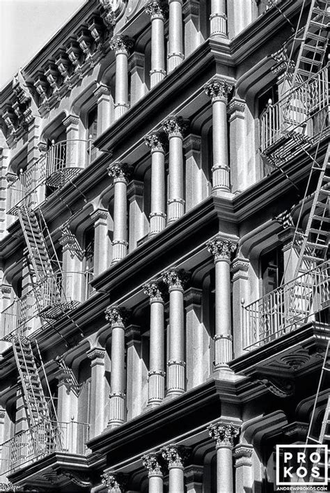 Soho Cast Iron Facade Black And White Architectural Photo By Andrew