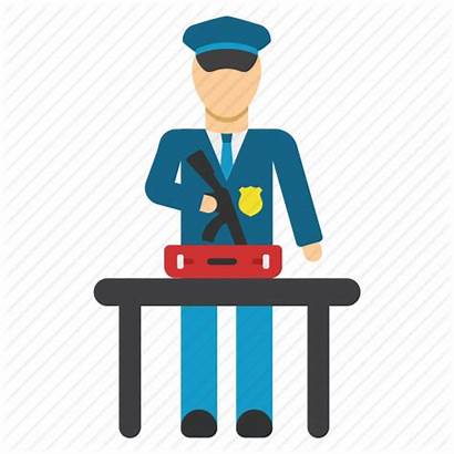 Customs Officer Icon Border Check Control Luggage