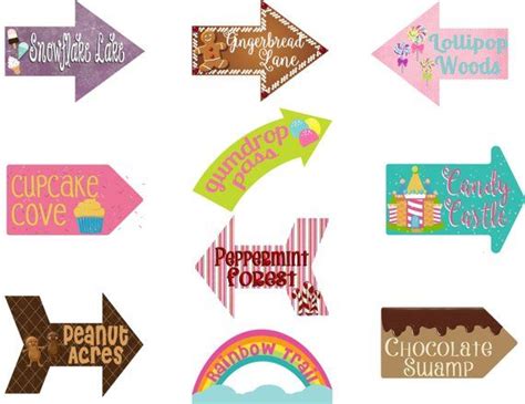 Candy Party Candy Signs Arrows Candy Party Decoration Etsy Candy