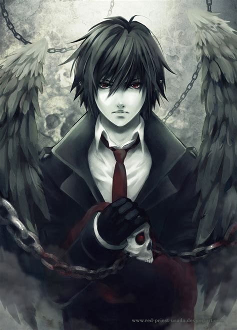 The Dark Angel We Heart It Anime Boy And Wings