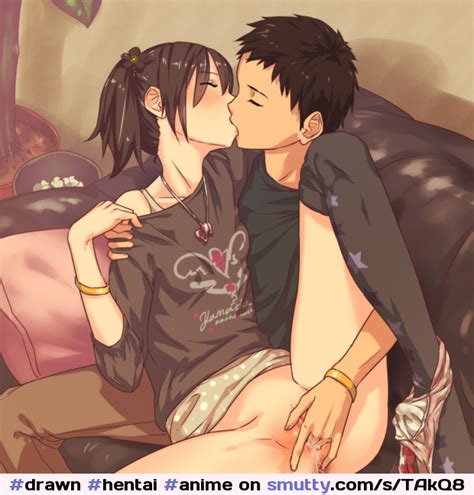 Drawn Hentai Anime Eroticart Couple Youngcunt Kissing Fingering Teenagers Firsttime