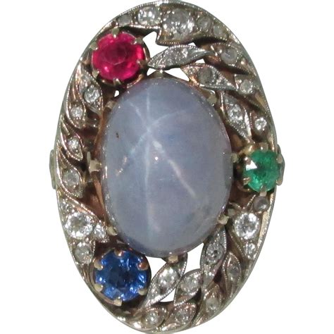 Vintage 18k French Star Sapphire Ring From Josephines On Ruby Lane