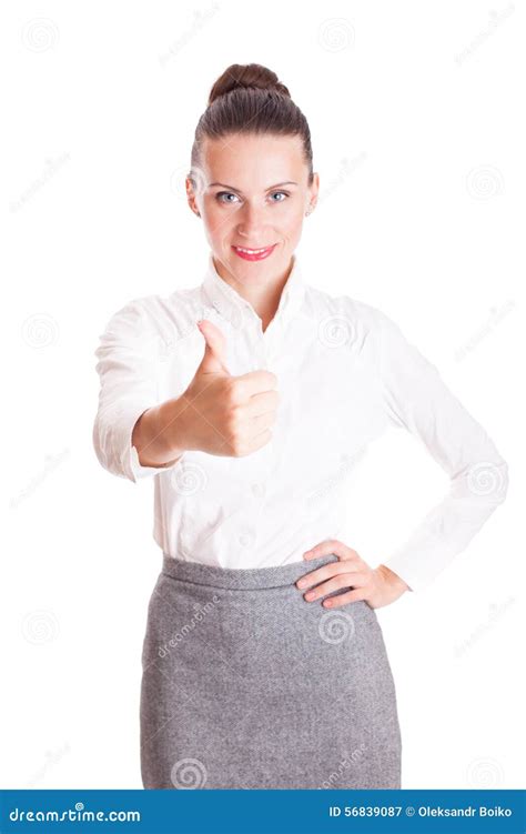 Business Woman Thumb Up Gesture Stock Image Image Of Approve Great