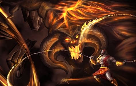 Do you like this video? Wallpaper cinema, sword, game, Balrog, monster, Kratos, God of War, man, movie, ken, The Lord of ...