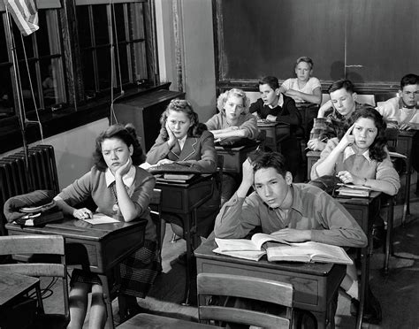 1940s 1950s High School Classroom Vintage Images Appel Pour Une école