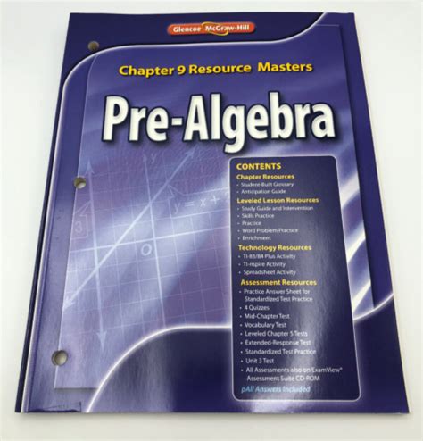 Glencoe Mcgraw Hill Pre Algebra Chapter 9 Resource Masters Workbook