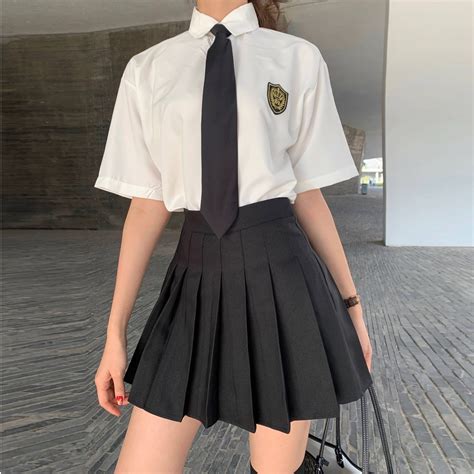 Ready Stock Jk Set Japanese College Han Edition Loose Pleated Skirt
