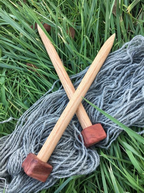 Giant Knitting Needles Oak Wood Knitting Needles Size 35