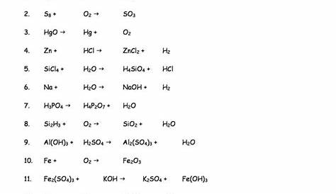 49 Balancing Chemical Equations Worksheets [with Answers]