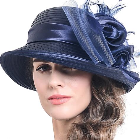 Lady Satin Cloche Church Derby Hat Tea Party Wedding Dress Hats