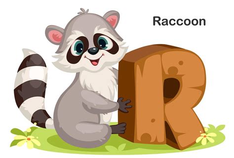 R For Raccoon 1252034 Vector Art At Vecteezy