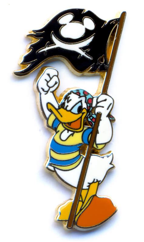 Donald Duck Holding A Mickey Head Pirate Flag Pirates Set Pin And Pop