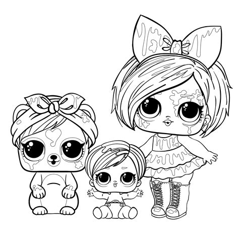 Doll Lol Blot With A Pet And Sister Coloring Pages For You