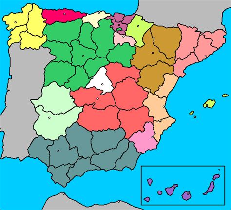Mapa Mudo De España Comunidades Y Provincias Australia Mapa