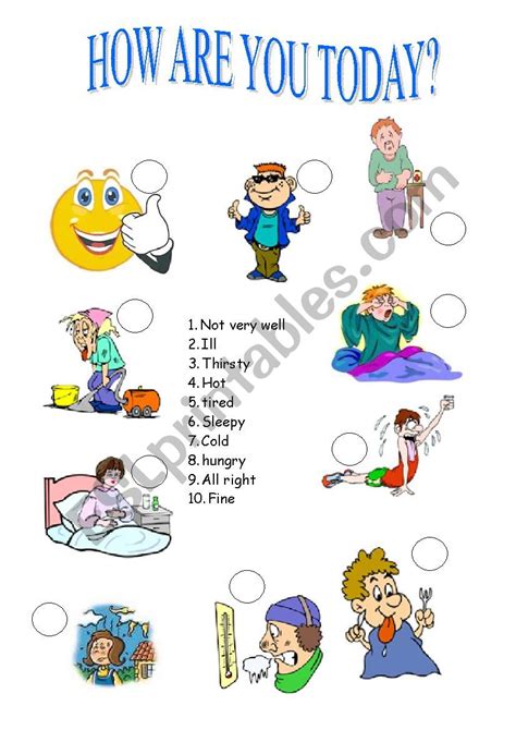 How Are You Today Esl Worksheet By Babschwa