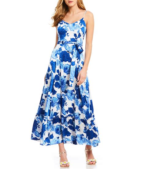 Betsey Johnson Stretch Satin Floral Print Maxi Dillards Summer Dress Patterns Clothes For