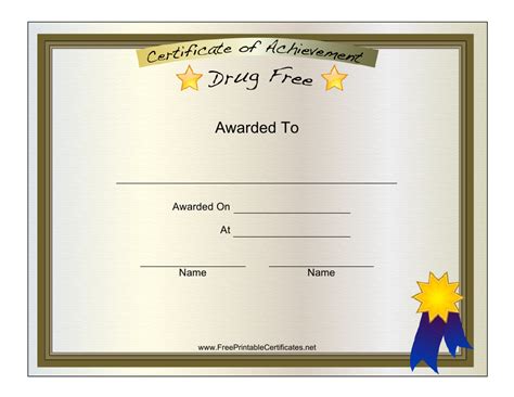 Drug Free Certificate Template Download Printable Pdf Templateroller