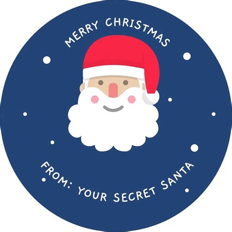 Merry Christmas Secret Santa Round Sticker Or Tag  So Etsy