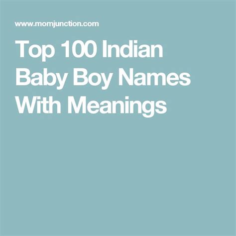 100 Latest And Modern Indian Baby Boy Names For 2020 Indian Baby