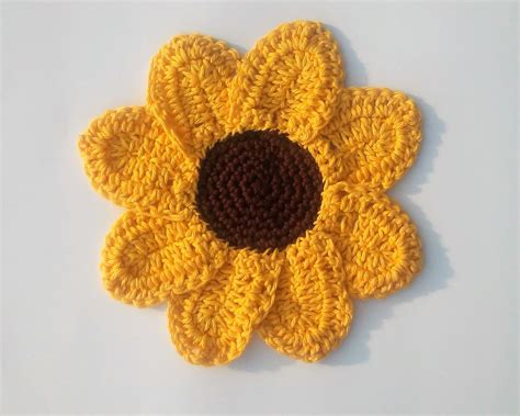 Crochet Sunflower Washcloth Potholder Pattern Okiegirlblingnthings