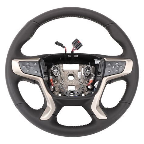 Acdelco® 85004525 4 Spoke Black Leather Wrapped Steering Wheel
