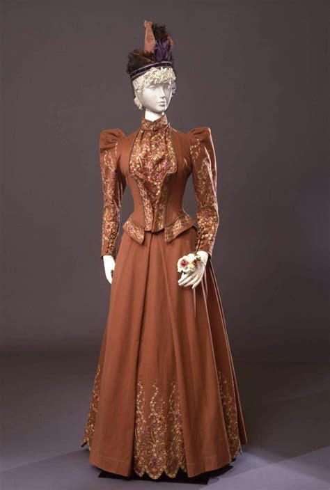 1890 Walking Dress Edwardian Fashion Vintage Dresses Historical