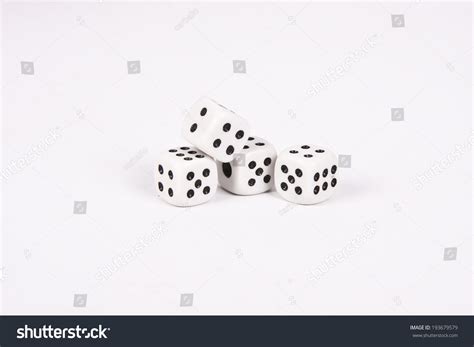 Dice Stacked Isolated On White Background Stock Photo 193679579