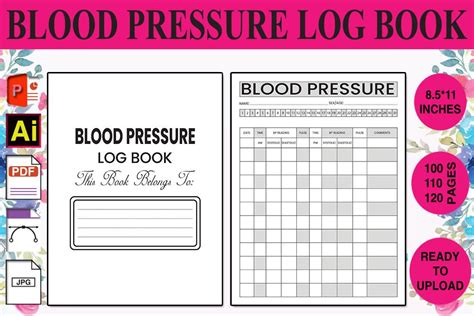 Blood Pressure Log Book Kdp Interior Graphic By Mb Studio · Creative