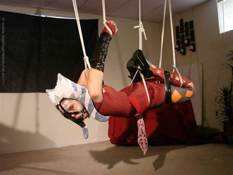 Black Girls Bound Clips Aetherbgbv41 Ballgagged Frogtied And Suspended Cosplay Bondage