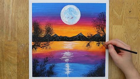 Moon Acrylic Painting For Beginners Step By Step 19 Youtube