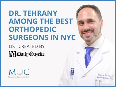 Dr Tehrany Among The Best Orthopedic Surgeons In Nyc Manhattan Orthopedic Care
