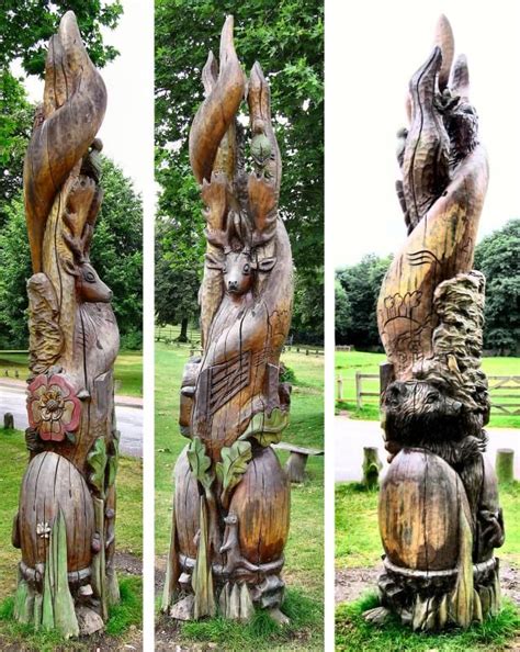 Totem Pole Garden Sculpture Outdoor Decor Decor