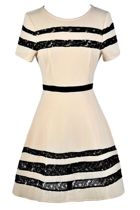 Black And Beige Lace Dress Cute Black And Beige Lace Dress Black And