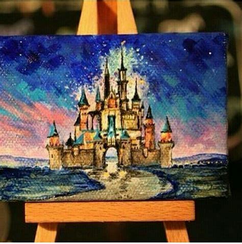 Castllo Disney Mini Canvas Art Disney Paintings Disney Art