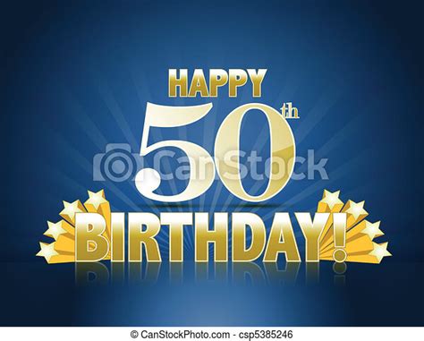 Happy 50th Birthday Vector Clipart Instant Download Csp5385246