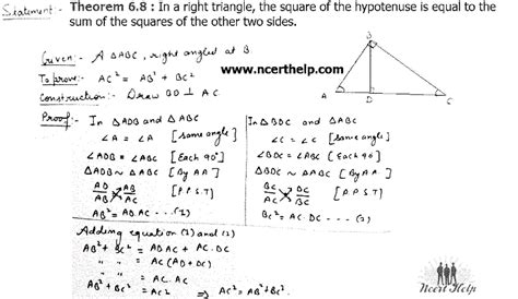 Pythagorean Theorem Proof Using Similar Triangles