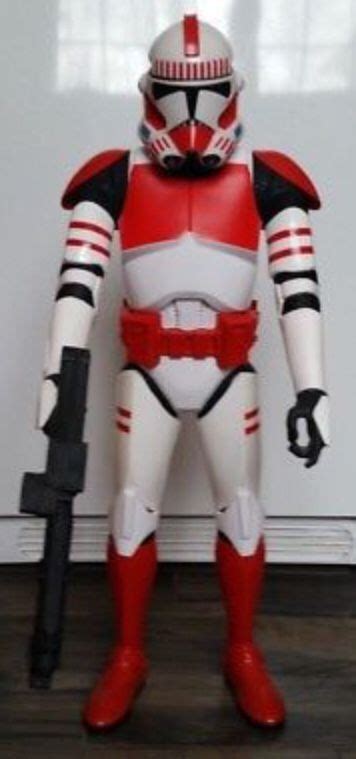 Huge 31 Exclusive Deluxe Shock Red Clone Trooper Toy Star Wars Action