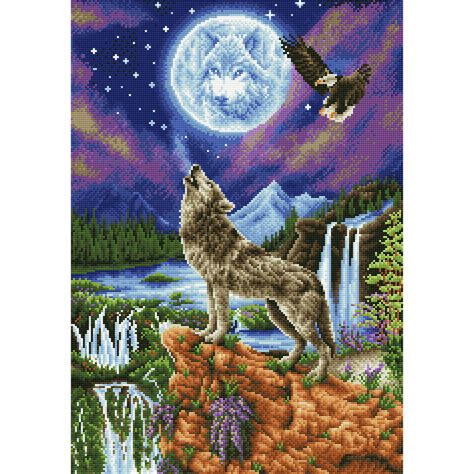 Diamond Painting Kit Mystic Wolf Diamond Dotz® Groves And Banks